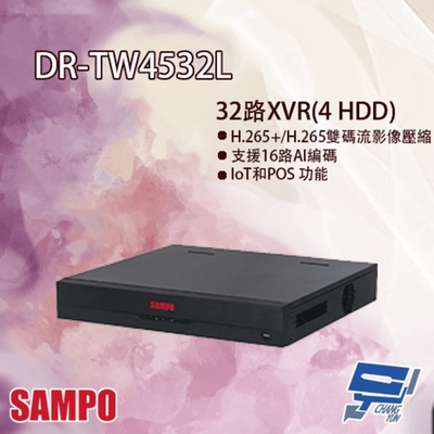 昌運 CHANG YUN 昌運監視器 SAMPO聲寶 DR-TW4532L 32路 五合一 1.5U 4HDDs XVR 錄影主機