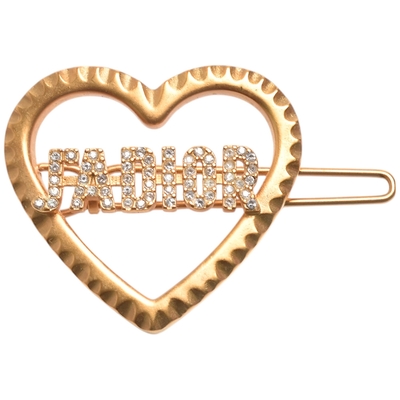 DIOR 經典水讚Jadior LOGO愛心造型胸針(金色)