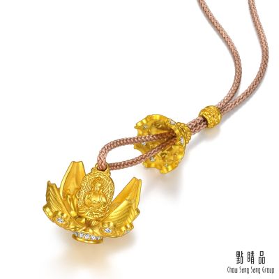 點睛品 花開見佛 鑽石黃金項鍊