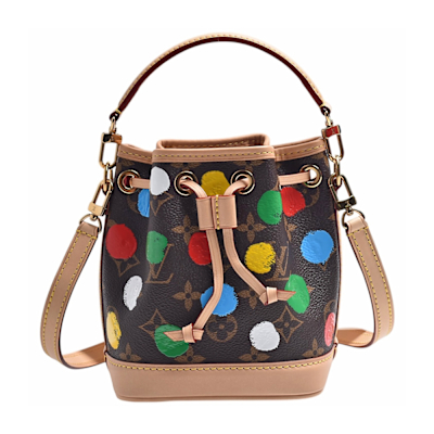 LOUIS VUITTON路易威登 LV   M81863  LV x YK NANO NOE 系列帆布牛皮水桶手提/肩背包(Mini-棕色)