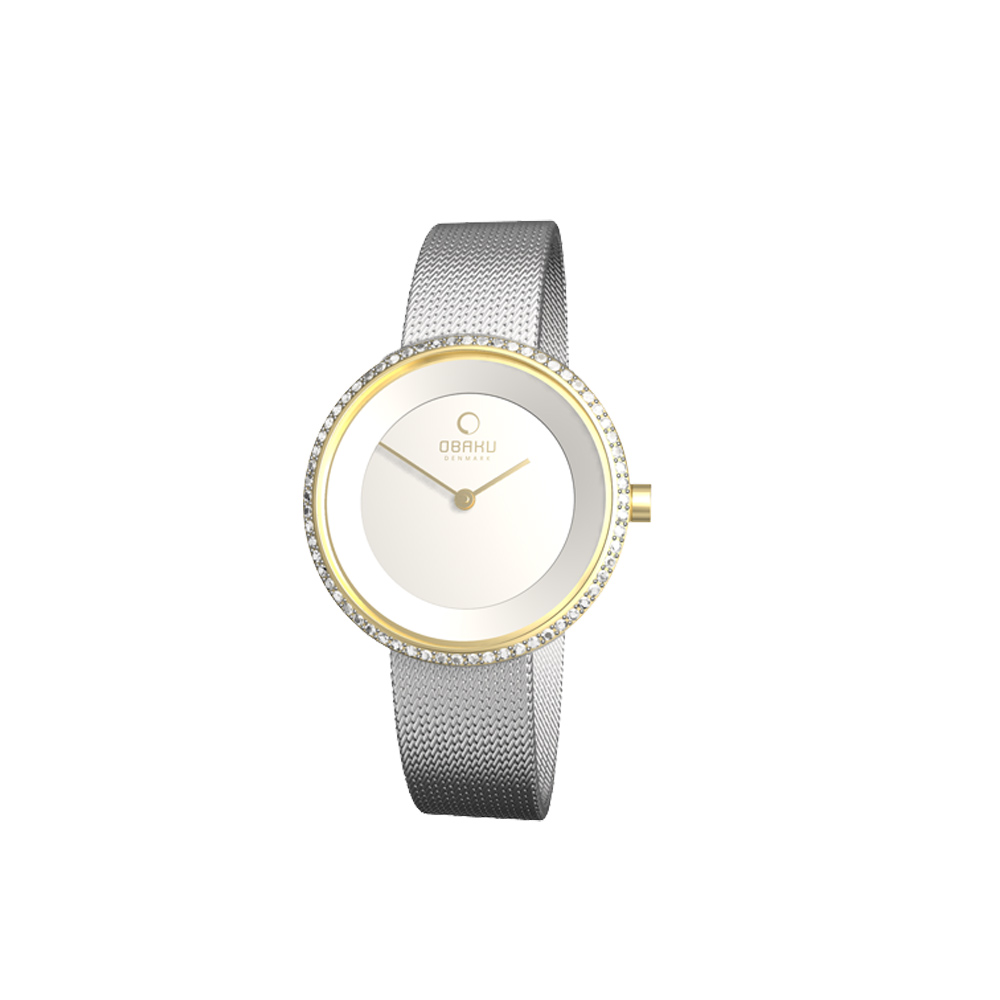 OBAKU 雅悅媛式晶鑽米蘭腕錶-白金-V146LGIMC1-28mm