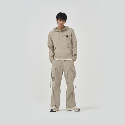 BBC EARTH 男 HOODIE ANORAK 半開襟上衣 米色 BE51AW52M310