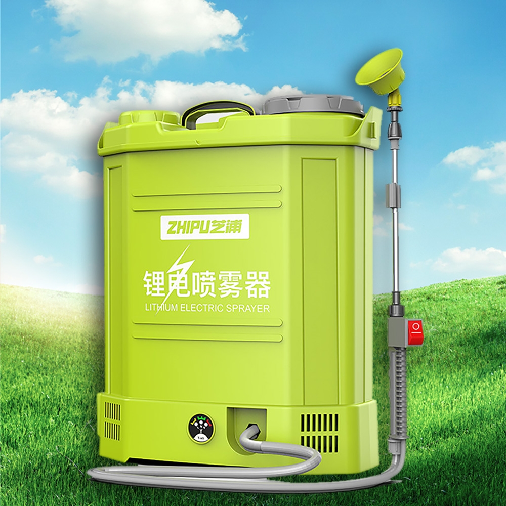 ZHIPU芝浦電動噴霧器噴霧機18L鋰電打藥機農藥噴壺新型噴灑農用機背負式