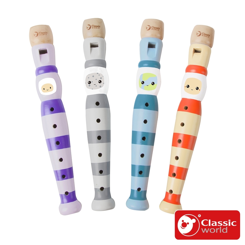 【德國 classic world 客來喜經典木玩】木製兒童直笛《40538》 顏色隨機出貨