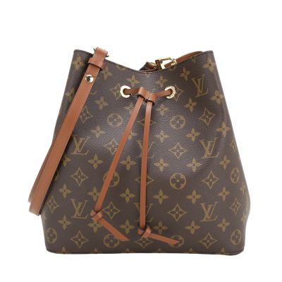 LOUIS VUITTON路易威登 Louis Vuitton LV路易威登 M44887 NeoNoe MM 老花帆布滑動式背帶束口水桶包(焦糖棕)