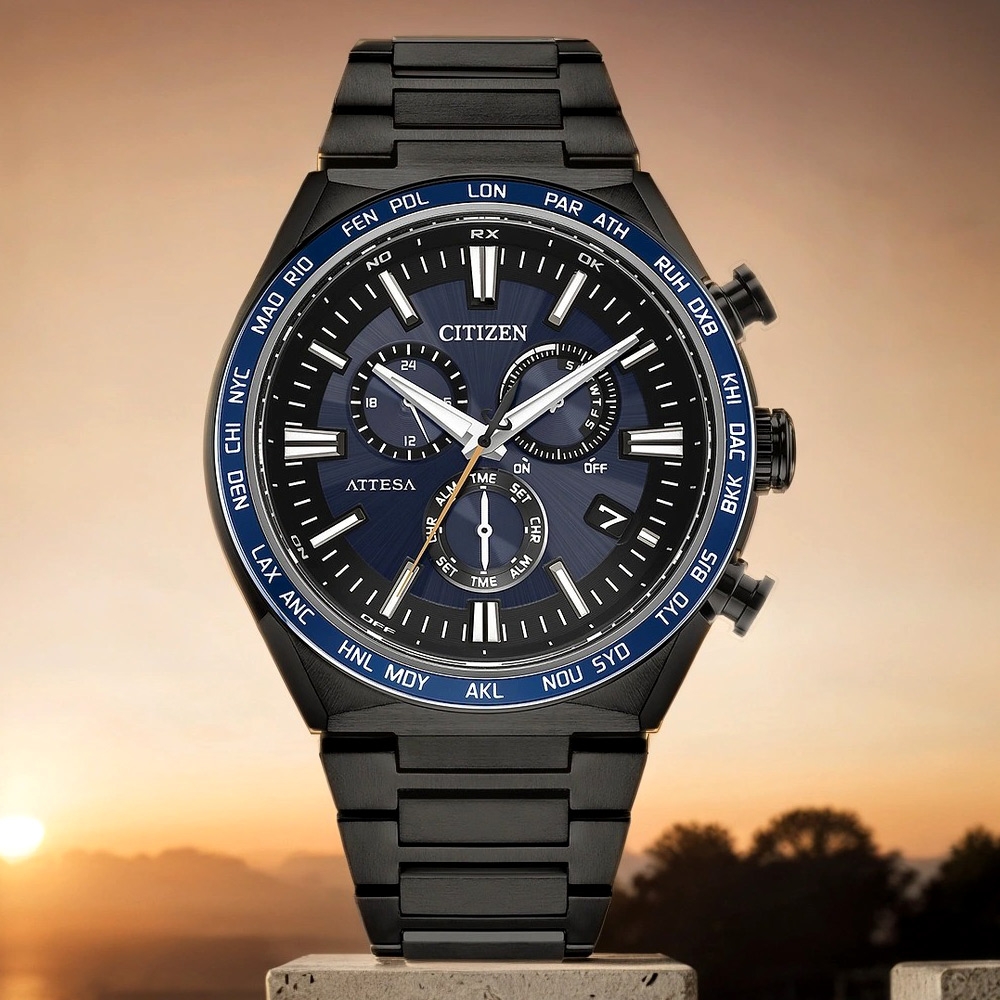 CITIZEN 星辰 湛藍 超級鈦 光動能電波計時手錶 七夕寵愛季 送禮推薦 CB5967-66L