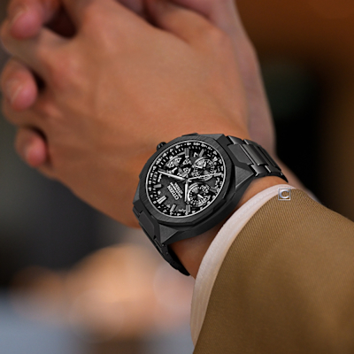 CITIZEN 星辰 ATTESA GPS 對時 陶瓷錶圈光動能腕錶 男錶 手錶 聖誕節 禮物-44mm黑 CC4105-69E