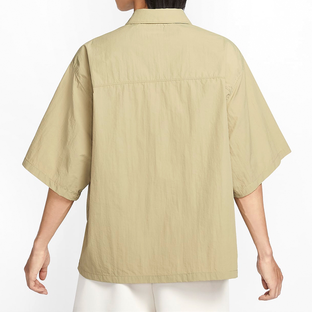 Nike TCH UPF WVN Top SS 男款橄欖綠色襯衫刺繡Logo 休閒短袖