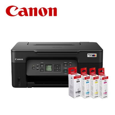 【Canon】PIXMA G3770 黑色 原廠連續供墨複合機+GI71原廠四色墨水1組