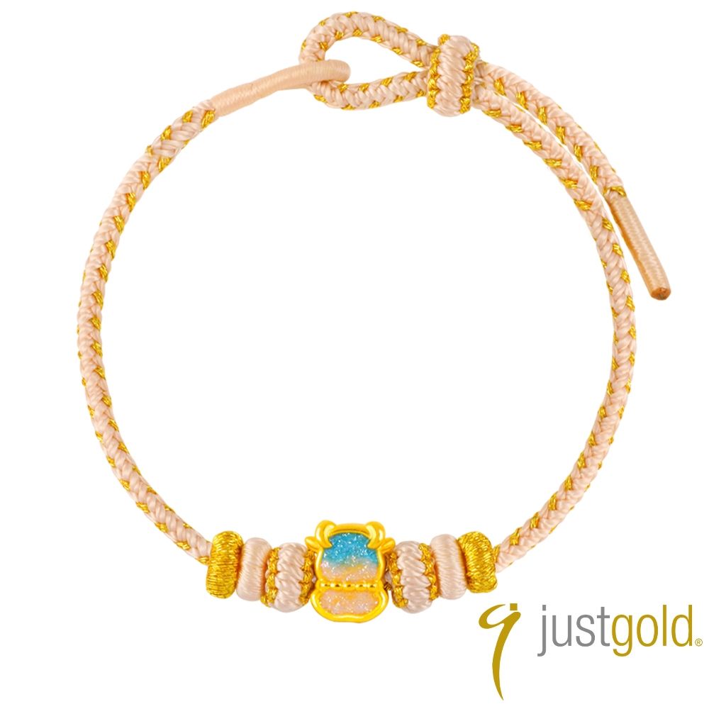 【Just Gold 鎮金店】蜜彩福牛 黃金手繩 (網路限定)