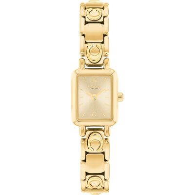COACH Mara C字Logo鍊帶 方形氣質小錶徑女錶 寵愛媽媽 送禮推薦-金/15.5x19mm CO14504672