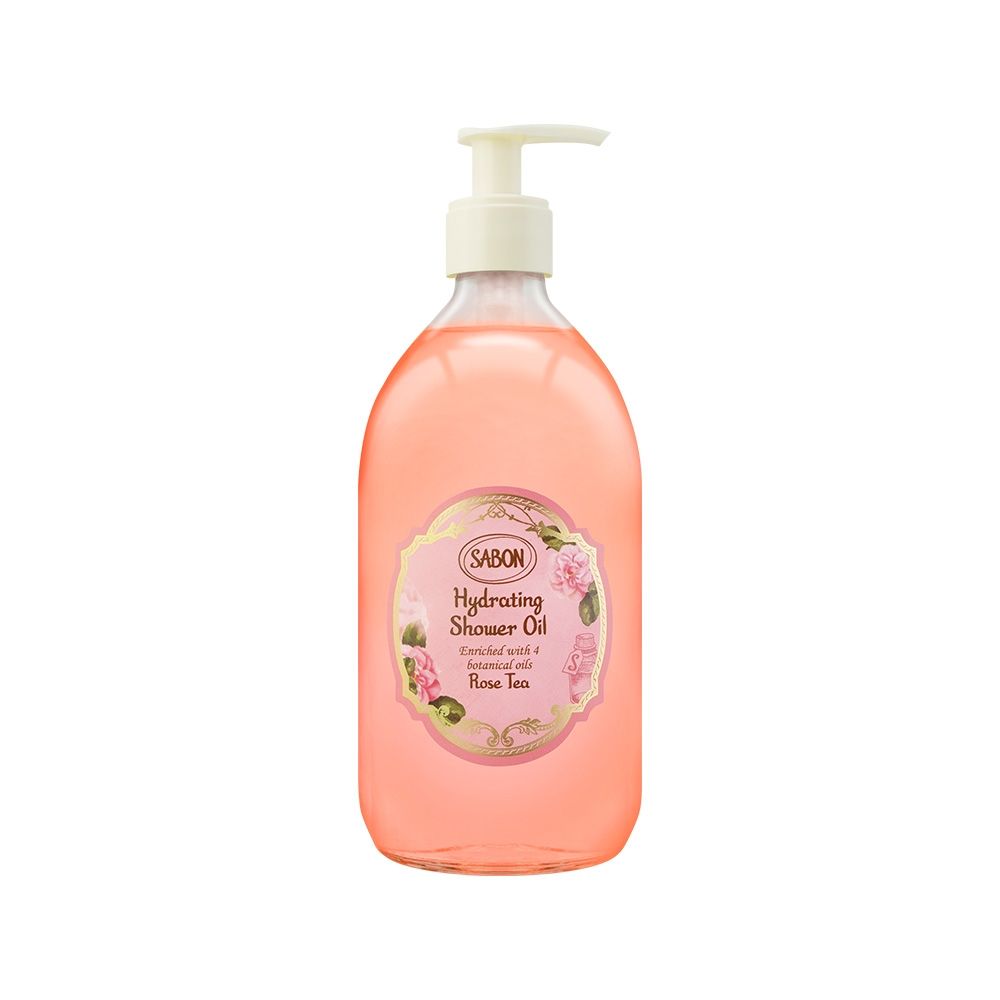 SABON 全新升級玫瑰茶語輕潤沐浴油(500ml) 帶壓頭_國際航空版