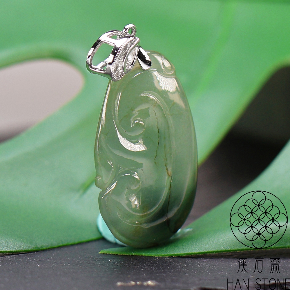 漢石齋】天然翡翠A貨如意玉佩吊墜冰種飄花(16*27*4mm) | 漢石齋| Yahoo