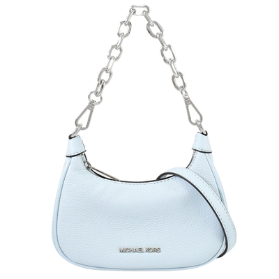 MICHAEL KORS CORA 經典荔枝皮革手提斜背兩用牛角包(天藍)