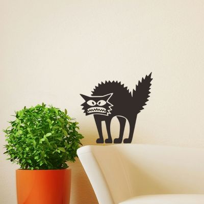 【MR.ZAKKA】創意萬用裝飾貼紙-萬聖節主題 驚悚貓咪 居家佈置 DIY可移式壁貼 無痕壁貼 牆貼