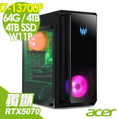 Acer 宏碁 Predator Orion PO3-650 電競電腦 (i7-13700F/64G/4TB+4TB SSD/RTX5070-12G/W11P)