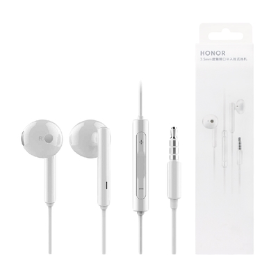HONOR榮耀 原廠AM115 半入耳式線控耳機 3.5mm - 白 (盒裝)
