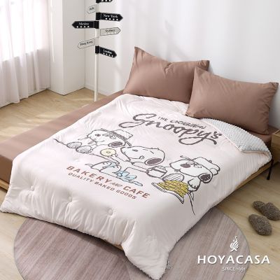【HOYACASA 】x史努比聯名系列-片刻食光針織荳點毯被-150x200cm