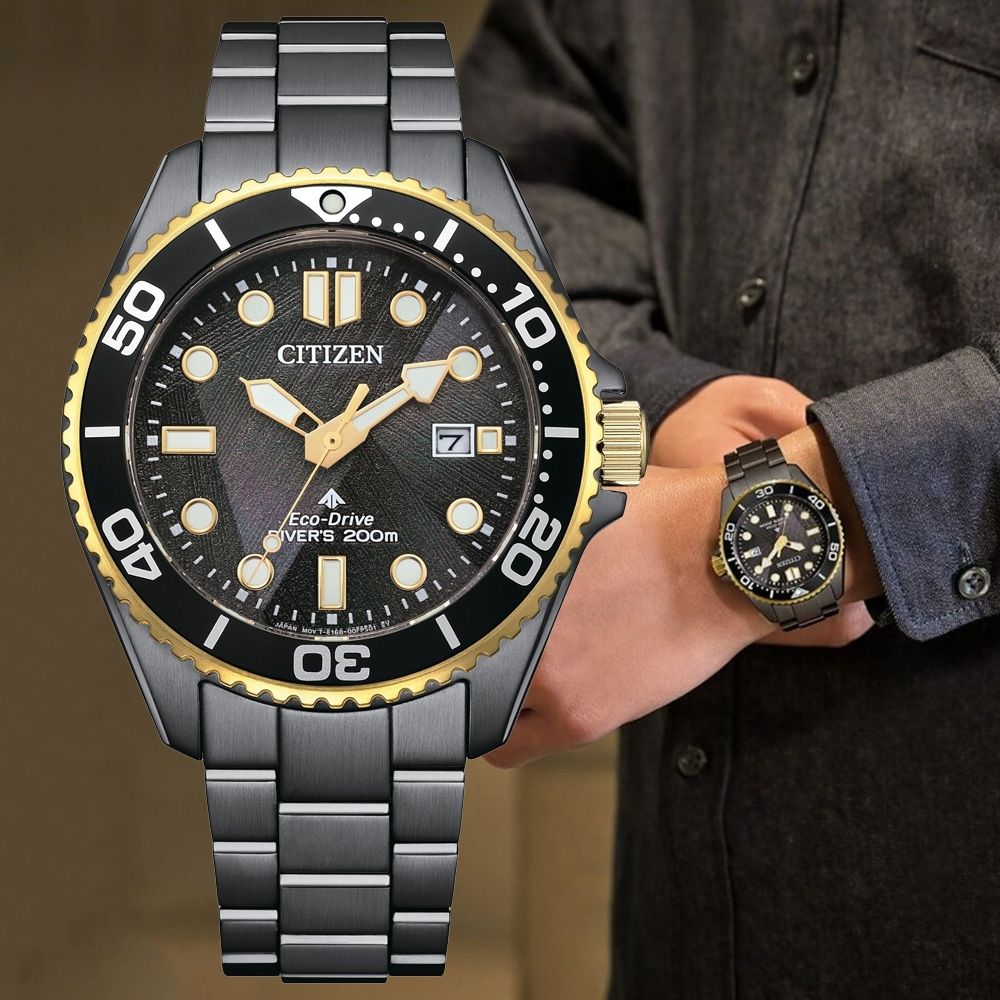 CITIZEN星辰 PROMASTER系列 闇影之光 光動能50週年 限量 潛水腕錶 錶 手錶 送禮 40.6mm/BN0264-53E
