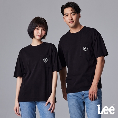 Lee 男女共版 學院風印花短袖圓領T 黑色｜FIT EM ALL