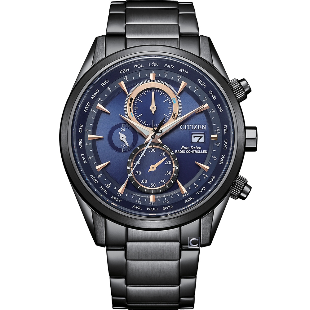 CITIZEN 星辰錶 Eco-Drive 光動能 計時腕錶 男錶 手錶 藍寶石 禮物-AT8265-81L