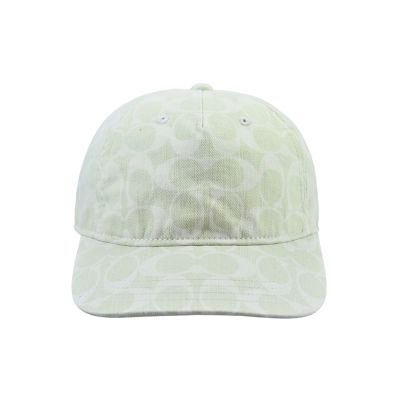 COACH白堊色C Logo純棉棒球帽鴨舌帽