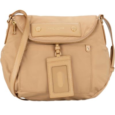 MARC JACOBS 馬克賈伯 奶茶尼龍布大款斜揹包