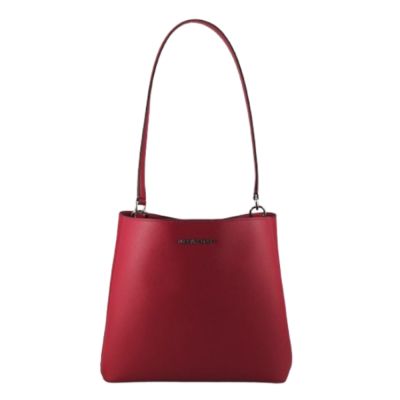 Michael Kors   PRATT新款防刮皮革手提/肩背/水桶包35S4S3FS2I(紅莓)