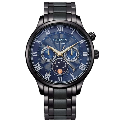 CITIZEN 星辰錶 Gent s AP1055-87L 時尚型男光動能月相錶 / 藍面 42mm