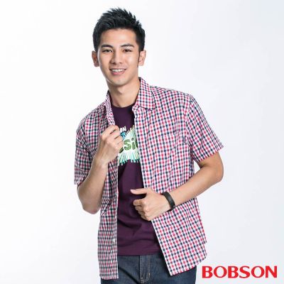 BOBSON 男款格子襯衫 (21004-13)