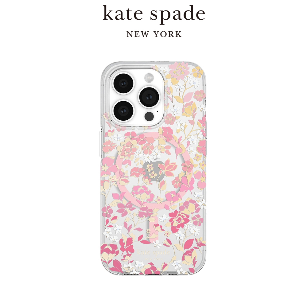 【kate spade】iPhone 15 Pro MagSafe 精品手機殼 桃花紛飛