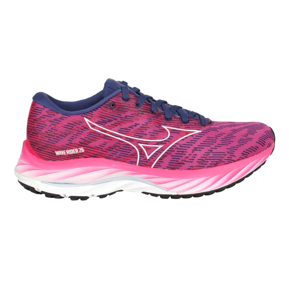 MIZUNO WAVE RIDER 26 女慢跑鞋-運動美津濃J1GD220327 桃紅丈青白