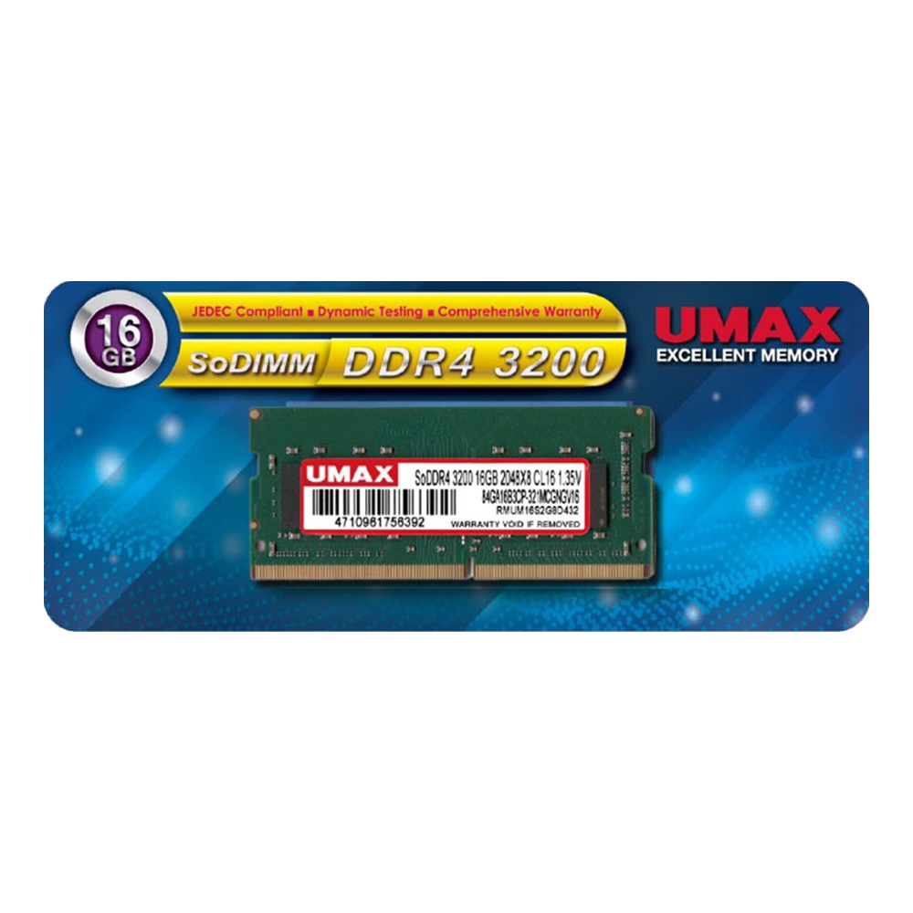 UMAX DDR4 3200 16GB 筆記型記憶體(2048x8) | DDR4 | Yahoo購物中心