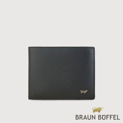 【BRAUN BUFFEL 德國小金牛】台灣總代理 卡特 5卡透明窗皮夾-黑色/BF585-316-BK