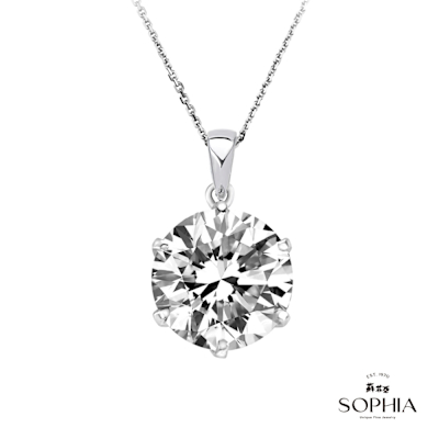 SOPHIA 蘇菲亞珠寶 - IGI 1.00克拉 D/VS1 PT950鉑金 經典六爪 鑽石項墜(培育鑽)
