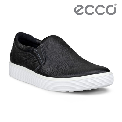 ECCO SOFT 60 W 經典皮革套入式休閒鞋 女鞋 黑色