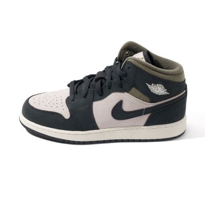 Nike Air Jordan 1 Mid SE 大童 黑白色 AJ1 麂皮 喬丹 運動 休閒鞋 HV4399-102