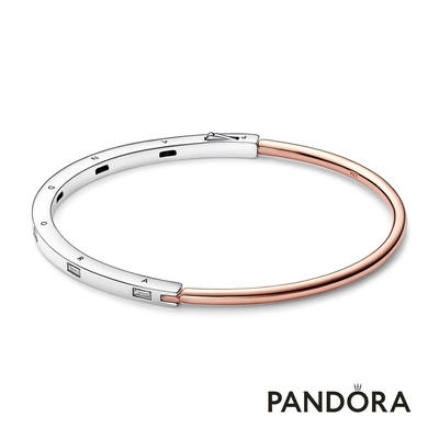 【Pandora官方直營】Pandora Signature I-D 雙色密鑲寶石手環-絕版品
