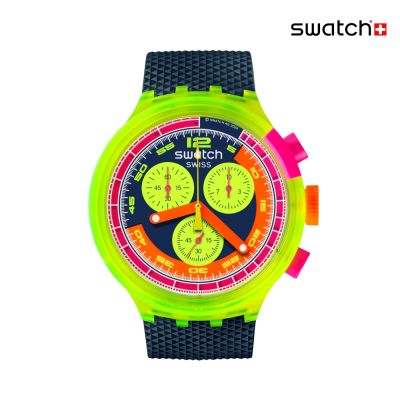 Swatch NEON TO THE MAX 大錶面運動手錶/男錶/女錶/瑞士製造 SB06J100 (47mm)