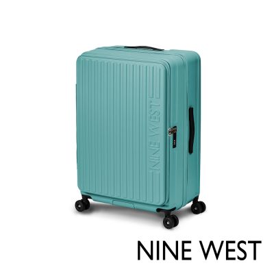 【NINE WEST】變輪箱系列 28吋前開式行李箱 快拆輪設計 可擴充加大 旅行箱 (松石綠) NW32910