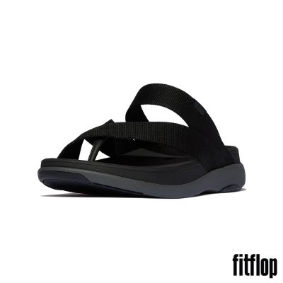 【FitFlop】F-MODE GO 編織夾腳套趾涼鞋-男(靚黑色)