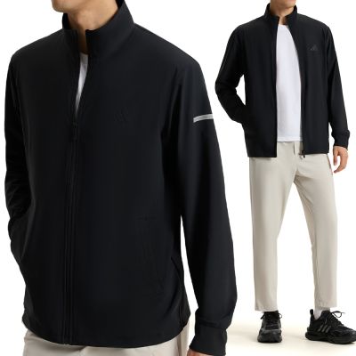 Adidas Fav Kn Fz Jkt 男款 黑色 立領 拉鍊 夾克 運動 休閒 外套 KW4772
