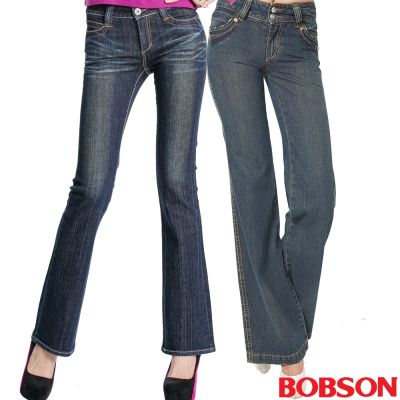 BOBSON 女款長腿版型修身喇叭褲(多款任選)