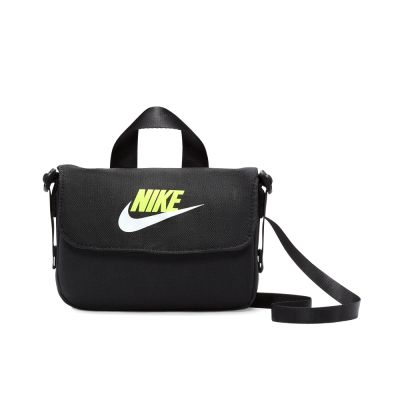 Nike Cross-Body Bag 兒童款 黑綠色 鞋背包 手提 魔鬼氈 可調背帶 側背包 FQ5815-010