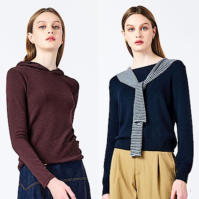 KeyWear奇威- 都會優雅針織上衣/連帽上衣 (多款任選)