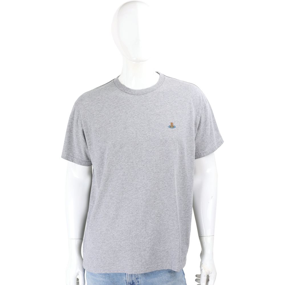 Vivienne Westwood Classic 男女可穿 刺繡星球標誌純棉短袖T恤 TEE-多色可選 (灰色)
