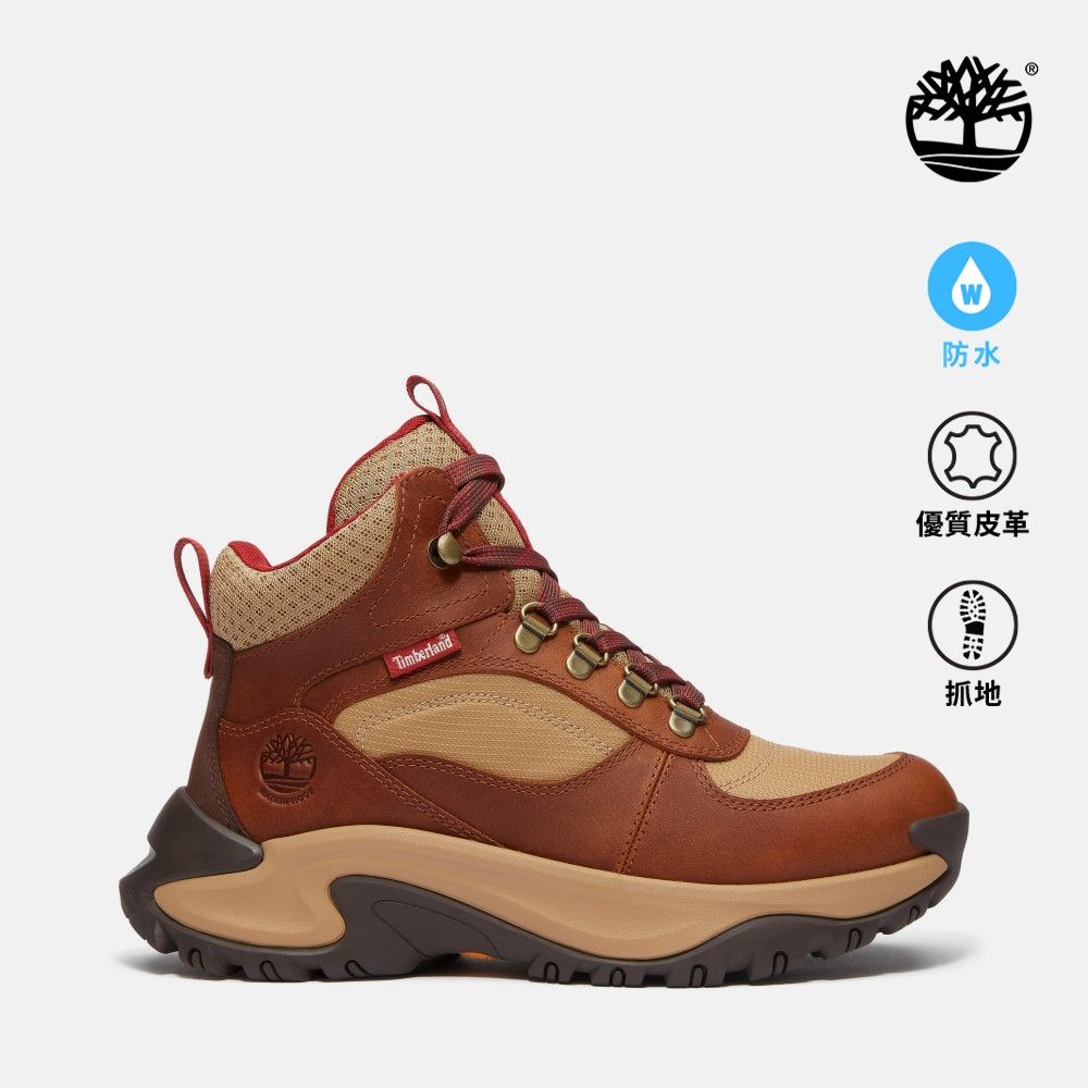 Timberland官方旗艦 女款鐵鏽色Mt. Maddsen Peak防水中筒健行靴|A41Q8EM6