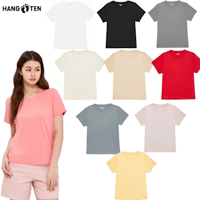 Hang Ten-女裝-經典純棉圓領腳丫短袖T恤-多款選