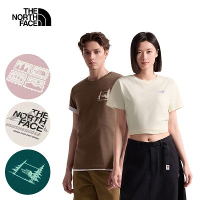 【The North Face】戶外生活｜男女款純棉親膚大尺寸印花/郵票設計短袖T恤(多款任選)