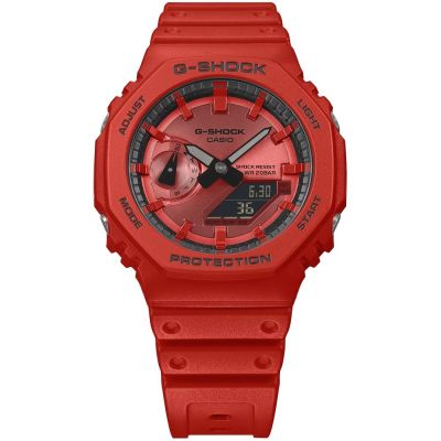 CASIO 卡西歐 G-SHOCK 八角形 火焰紅 雙顯 抗震 防水 GA-2100RRB-4A